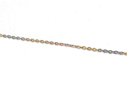 Three Tone Plated 2 mm Link Chain